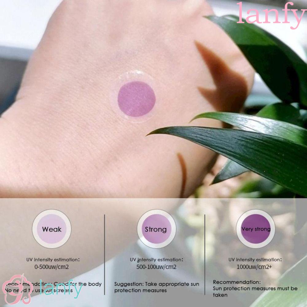 Lanfy แผ่นสติกเกอร์ UV มีกาวในตัว ตรวจจับรังสียูวี โครเมี่ยม 5 ชิ้น ต่อชุด