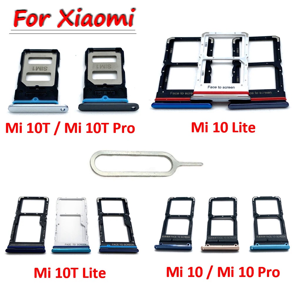 อะแดปเตอร์ถาดซิมการ์ด SD ของแท้ อุปกรณ์เสริม สําหรับ Xiaomi Mi 10 10T Pro Lite Mi Note 10 CC9 Pro+ Pin