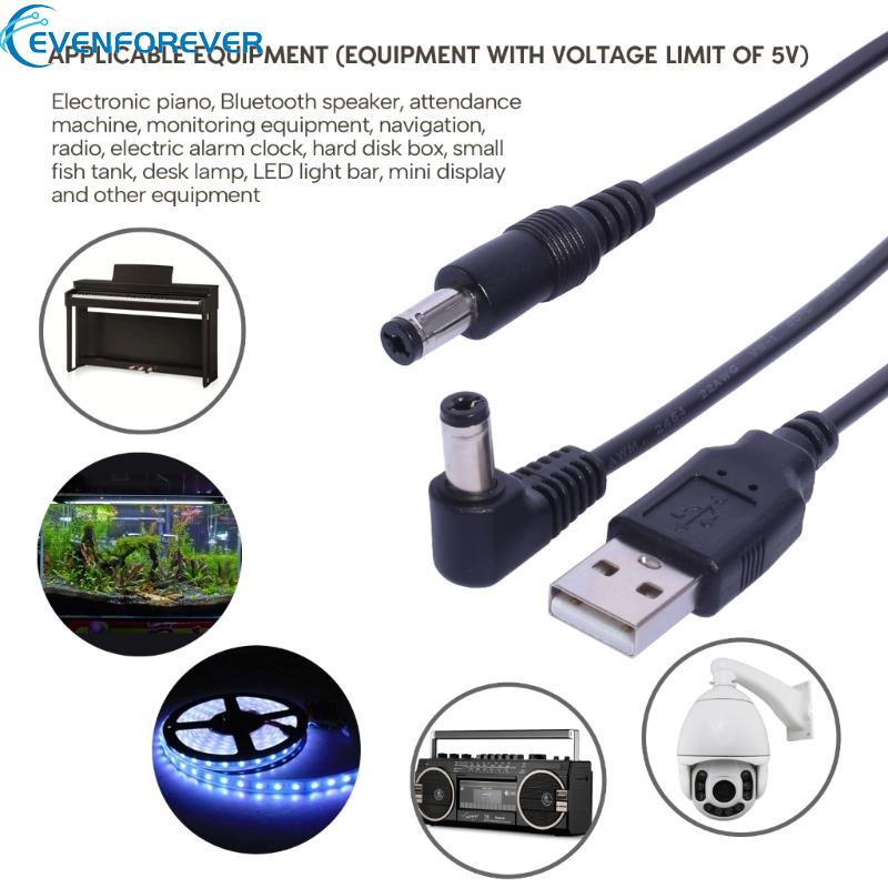 1m USB to DC5.5 x 2.1mm Charging Cable for Electronic Piano LED Light Power Cord