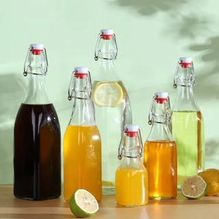 ขวดแก้วสูญญากาศพร้อมจุกฝา เก็บน้ำ Sealed glass bottle #D-0049