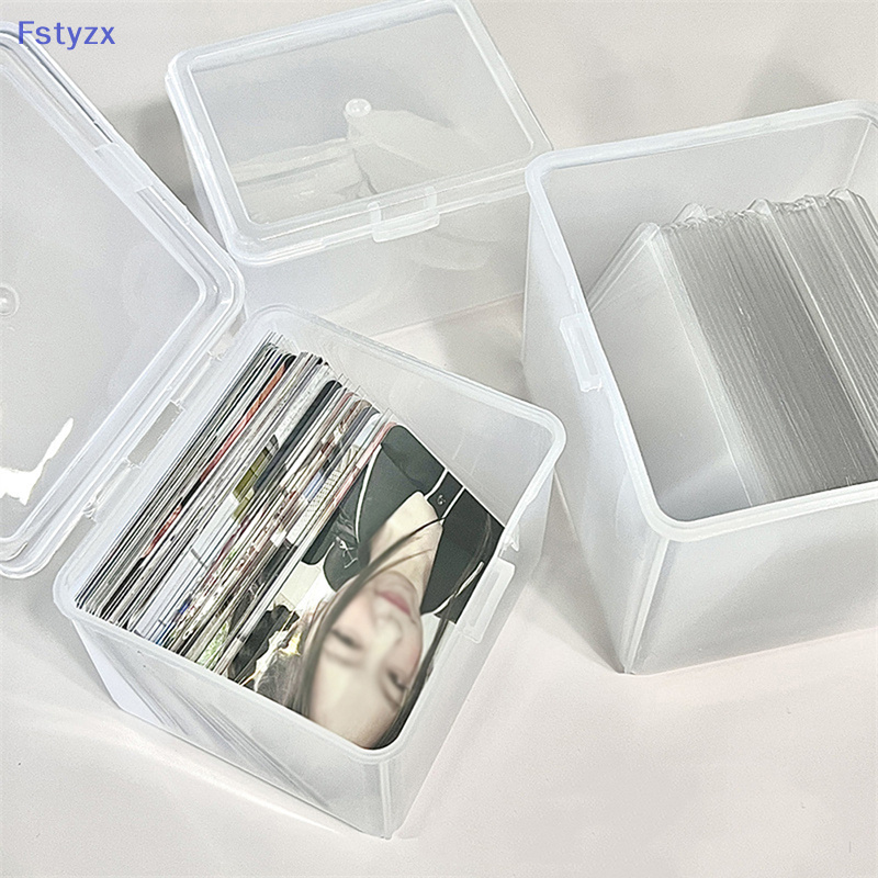 Fstyzx กล่องเก็บโฟโต้การ์ด สติกเกอร์ใส เกาหลี ไอดอล ที่ใส่บัตร โต๊ะ จัดเก็บ จัดระเบียบ กล่องจัดระเบียบ เครื่องเขียน FY