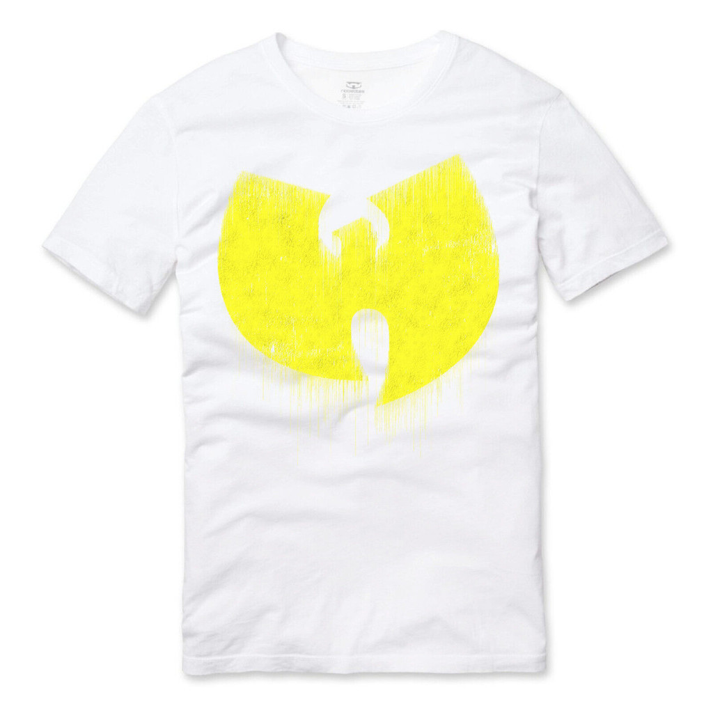 Distressed Wu - Wu Tang Clan Hip Hop T Shirt เสื้อยืดท็อปส์ซูสีขาว