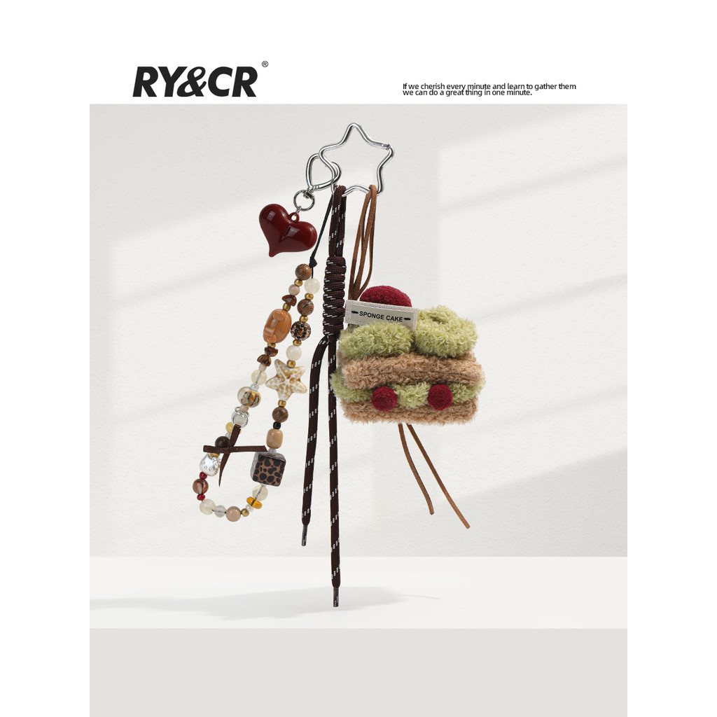 2025 ใหม่สไตล์ Raspberry Matcha Plush เค้ก Burger มือลูกปัดกระเป๋าจี้ Super Nice พวงกุญแจจี้เสือดาวพิมพ์องค์ประกอบ miu สไตล์หวานน่ารักกระเป๋าจี้