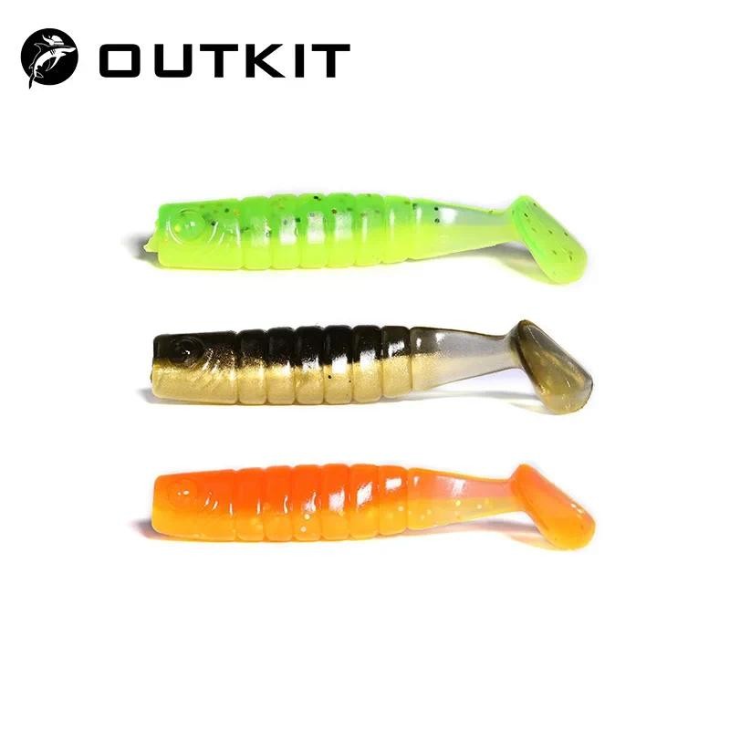 Outkit 10 ชิ้น/ล็อต Wobblers Rockfishing Soft Lures ยางเหยื่ออ่อน 4 ซม. 1g ตกปลาหนอนนุ่มเหยื่อประดิษฐ์เบสซิลิโคนปลา