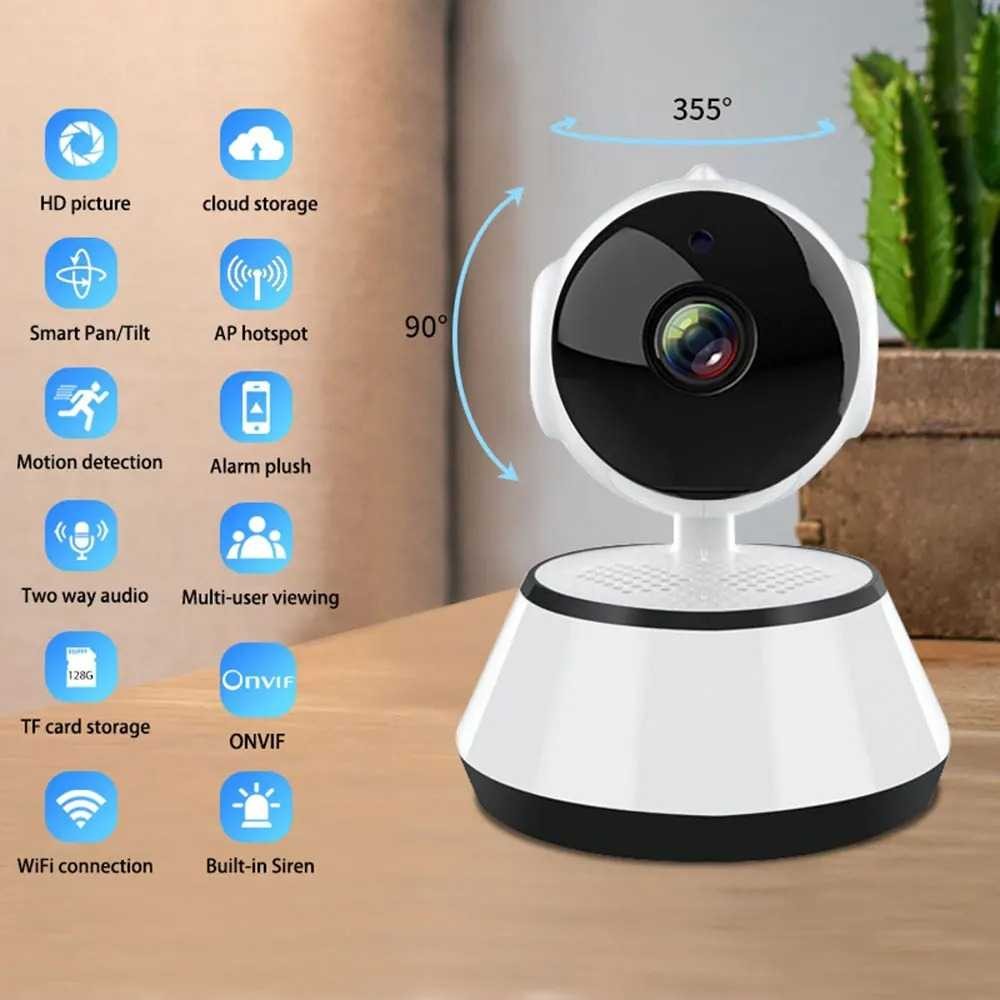 V380 Pro กล้องวงจรปิดในร่ม WiFi IP Camera การตรวจจับการเคลื่อนไหว 720P 1MP - Q6X - Tinari
