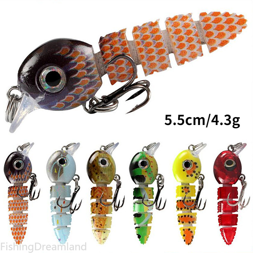 5.5 ซม./4.6g Minuo จมอยู่ใต้น้ําหลายส่วน Loach Lure เหยื่อปากเบสเหยื่อไบโอนิคเหยื่อแข็ง