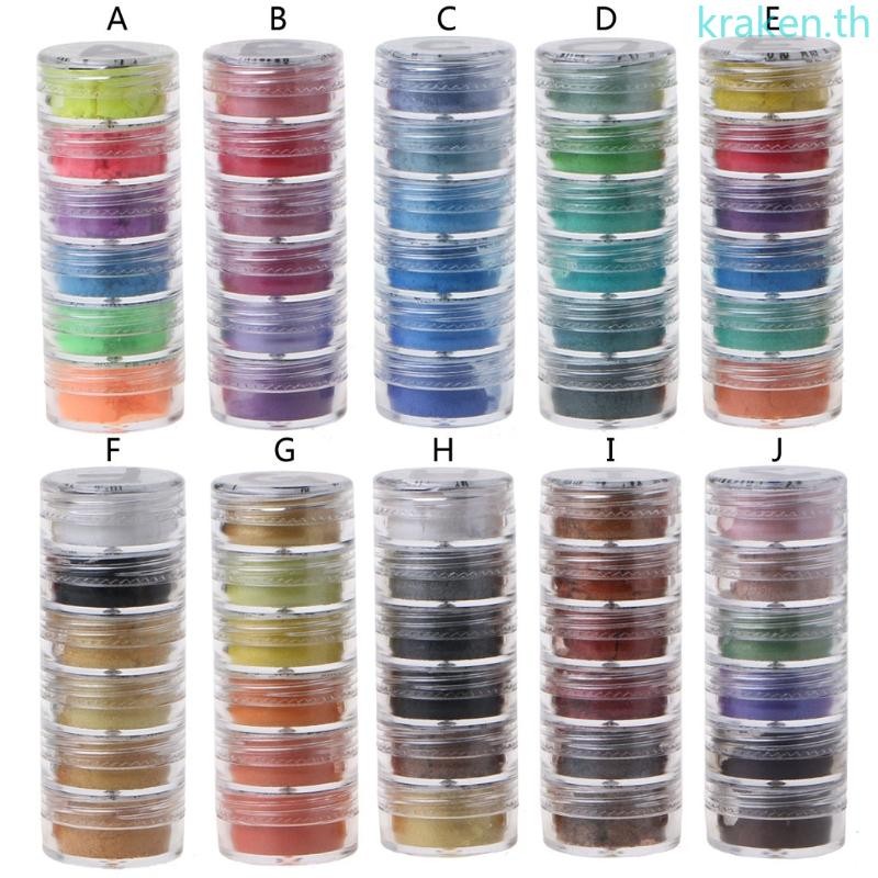 Kra 1 ชุดอีพ็อกซี่เรซิ่น Dye Pearl Pigment สําหรับ DIY สบู่ Handmade เครื่องสําอางค์เกรด Pearlescent ธรรมชาติ Mica ผงแร่