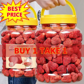 【BUY 1 TAKE 1】Freeze-dried strawberry(100g-500g)100% Natural Dried Strawberries Unsweetened Healthy Fruit Snacks Ready To Eat