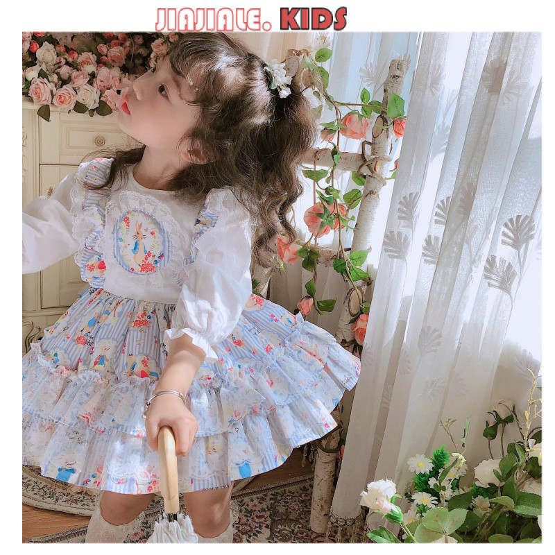ชุดเดรสเด็กผู้หญิง Peter Rabbit Lace ชุดเดรสวันเกิดเจ้าหญิงตูตูโลลิต้าสําหรับเด็กผู้หญิง