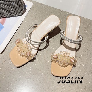 JUSLIN  รองเท้าส้นสูง รองเท้าแตะ รองเท้าส้นสูงผู้หญิง 2023 ใหม่  Chic fashion ins ทันสมัย B94G0HU 37Z230910