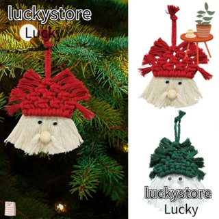 เครื่องประดับ ผ้าฝ้ายทอมือ ลายซานตาคลอส LUCKY|จี้ซานตาคลอส ไม่ซีดจาง สวยหรู สําหรับตกแต่งคริสต์มาส