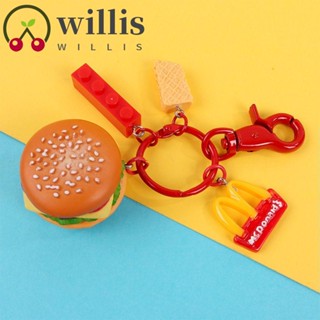 Willis แฮมเบอร์เกอร์ พวงกุญแจ, อาหารเรซิน, เรียบง่าย สีสัน สไตล์เกาหลี เครื่องประดับแซนวิช ของขวัญวันเกิด