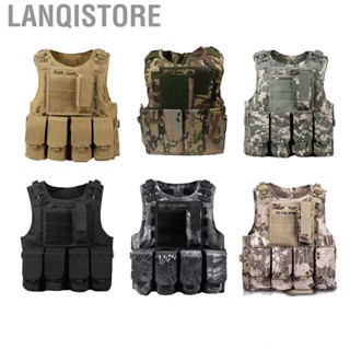 Lanqistore Outdoor Hunting Vest  Hook and Loop Military Weighted Steel Wire High Strength Multi Pockets for Camping