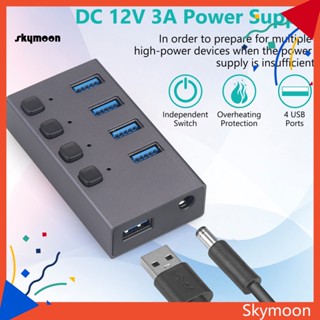 Skym* 4-in-1 ฮับ Usb 3.0 4-in-1 ความเร็วสูง ความเร็วสูง 4-in-1 สําหรับแล็ปท็อป Hdds แฟลชไดรฟ์ เกมคอนโซล