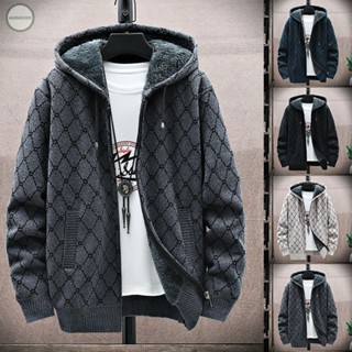 GORGEOUS~Mens Casual Zip Up Knitted Fleece Jacket Hooded Sweater Cardigan Warm Tops Coat