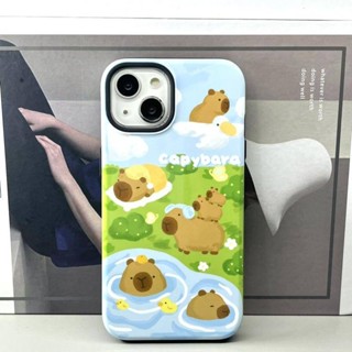 เคสโทรศัพท์มือถือซิลิโคน ลายการ์ตูน Capybara น่ารัก กันกระแทก สําหรับ Apple Iphone 14Promax 13 11 12