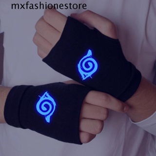 Mxfashione ถุงมือผ้าฝ้าย ลายการ์ตูนนารูโตะ Hatake Kakashi Fingerless