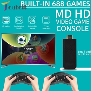 Tcuteit MD HD TV เกมคอนโซล แบบมือถือ มีเกมในตัว 688+ เกม