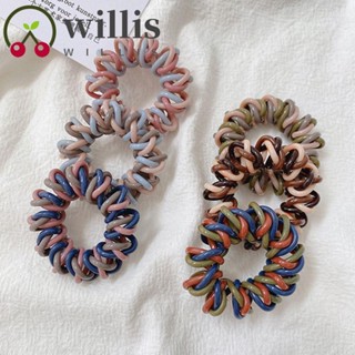 Willis ยางรัดผมหางม้า แบบยืดหยุ่น น่ารัก สีโมแรนดี้ เรียบง่าย เครื่องประดับผม สําหรับผู้หญิง