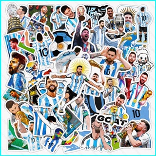 Star3 สติกเกอร์ ลายฟุตบอล Messi Football Argentina World cup กันน้ํา สําหรับตกแต่งสมุดโน้ต สเก็ตบอร์ด ถ้วยน้ํา 50 ชิ้น ต่อชุด