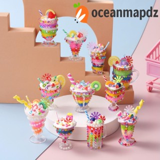 Oceanmapdz ของเล่นไอศกรีม แฮนด์เมด กรวยหวาน กาวไอศกรีม ถ้วยขนาดเล็ก ของเล่นมือบน และฝึกสมอง ไอศกรีม พลาสติก วัสดุแพ็ค DIY ครีมเจล ไอศกรีม ถ้วย ของเล่นเด็ก