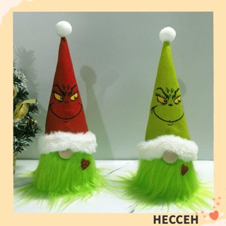 Hecceh ตุ๊กตาโนมเอลฟ์ ไร้หน้า ผ้ากํามะหยี่ขนนิ่ม สีเขียว สําหรับแขวนตกแต่งปาร์ตี้คริสต์มาส