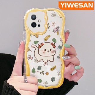 เคสโทรศัพท์มือถือใส แบบนิ่ม ลายการ์ตูนแมว และดอกไม้ กันกระแทก สําหรับ vivo y55 y75 5G y55s 2023 y33s 2023 y33e y52t y30 t1 5G iqoo z6