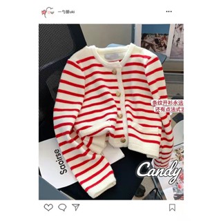 Candy Kids  เสื้อแฟชั่นผู้หญิง เสื้อแขนยาว คลุม ไหมพรม ครอปเสื้อแขนยาว  Chic สวย ทันสมัย สวยงาม WMY239075E 36Z230909