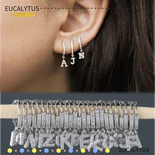 Eutus ต่างหูแฟชั่น ห้อยจี้เพทาย รูปลูกบาศก์ วันแม่ หรูหรา DIY