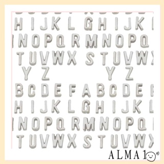 จี้ตัวอักษร ALMA A-Z โลหะผสมสังกะสี สีเงิน สําหรับทําเครื่องประดับ แฮนด์เมด