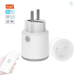 Tuya WiFi Intelligent Power Plug Home Automation 16A Power Meter Smartphone APP Control Works with Alexa and Google Home