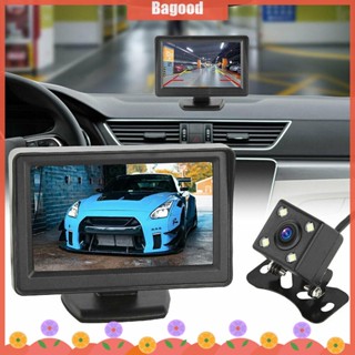 ♪Bagood♪พร้อมส่ง กล้องมองหลังรถยนต์ HD 4.3 นิ้ว มองเห็นกลางคืน มุมมอง 170 องศา หน้าจอ TFT LCD Led 4 ดวง