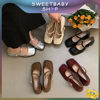 Sweetbaby💋ส่งเร็ว🚚รองเท้าส้นสูง ส้นหนา แฟชั่นฤดูใบไม้ผลิ และฤดูใบไม้ร่วง สําหรับสตรี 2023