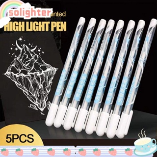 Solighter ปากกามาร์กเกอร์ พลาสติก สีขาว 0.8 มม. 5 ชิ้น