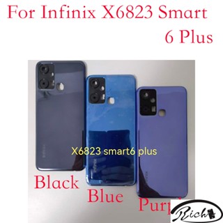 ฝาครอบแบตเตอรี่ด้านหลัง พร้อมเลนส์ สําหรับ Infinix X6823 Smart 6 Plus 1 ชิ้น