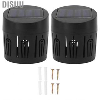 Disuu 2PCS Solar Fence Lights Decorative Elegant  Pattern IP67