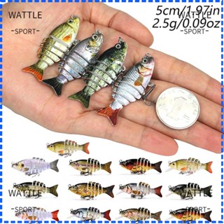 Wattle เหยื่อตกปลาเหมือนจริง หลายข้อต่อ 5 ซม. 2.5 กรัม 1 ชิ้น