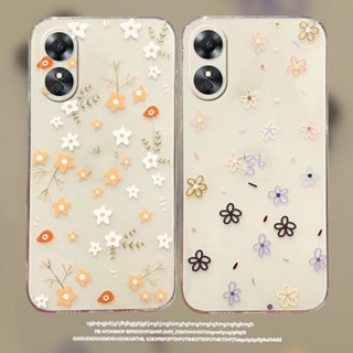 พร้อมส่ง ใหม่ เคสโทรศัพท์มือถือ ซิลิคอน TPU นิ่ม ใส ปิดด้านหลัง ลายดอกไม้จิ๋ว สไตล์โรแมนติก เรียบง่าย แฟชั่น สําหรับ OPPO A38 4G 2023 A38 4G