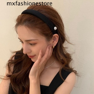 Mxfashione ที่คาดผมผ้าไหมซาติน หรูหรา วินเทจ มุก ฝรั่งเศส กิลเรล ผ้าคาดศีรษะล้างหน้า ที่คาดผม เครื่องประดับผมหญิง