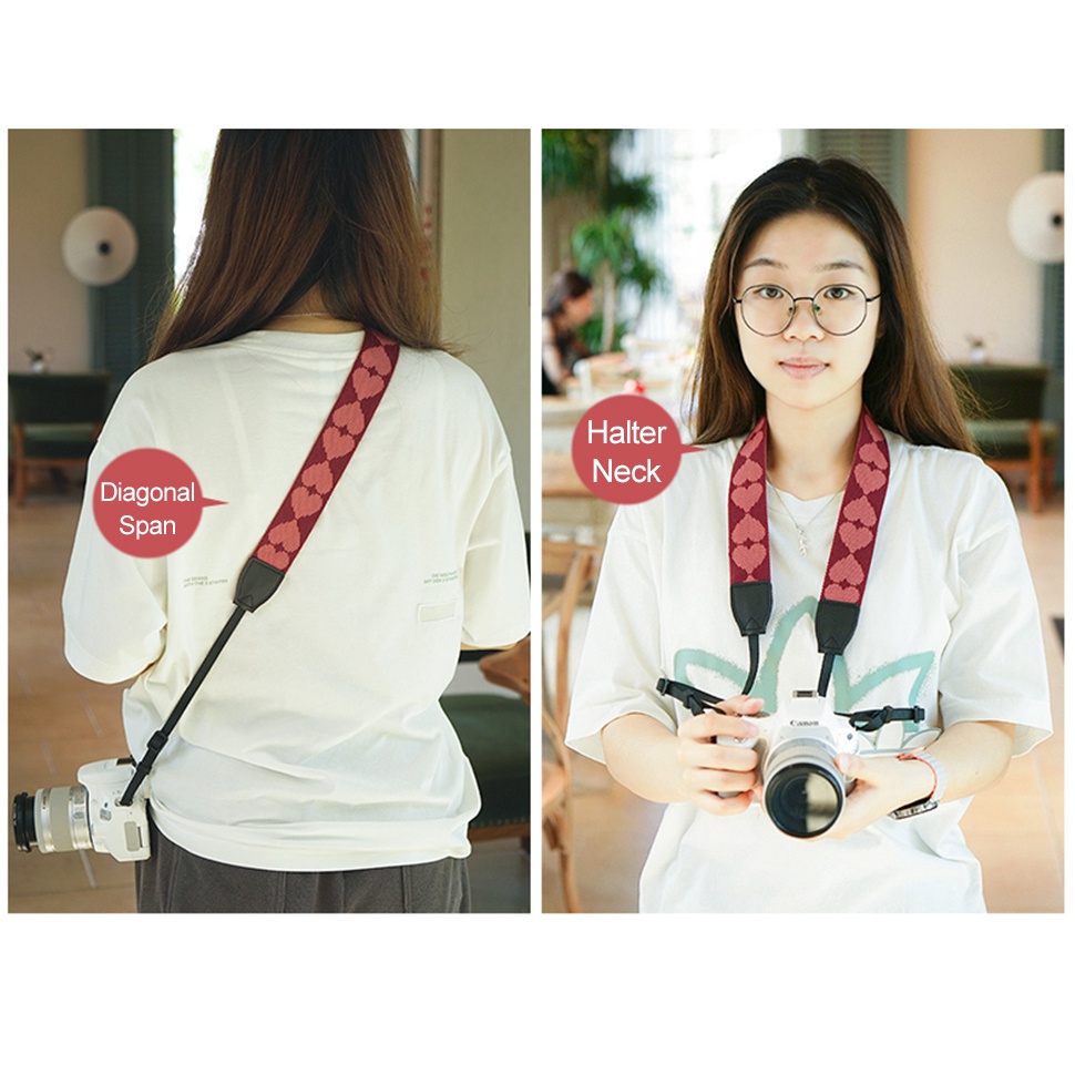 สายคล้องไหล่ ลายหัวใจ สําหรับกล้องมิเรอร์เลส Sony ZV1 Fuji SLR DSLR ราคา ถูกที่สุด ดีลบีเคเค แกลเลอรีภาพที่ 6