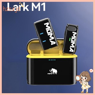 Moma Lark M1 ไมโครโฟนคอนเดนเซอร์ไร้สาย ลดเสียงรบกวน สีดํา สําหรับอุปกรณ์ถ่ายทอดสด 1 ชุด