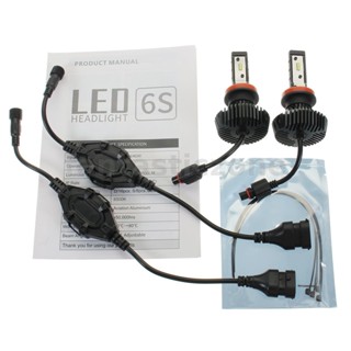 ชิปไฟหน้ารถยนต์ LED H4 H7 H8 H11 H13 9005 Hi-lo Beam 6500K 1 คู่