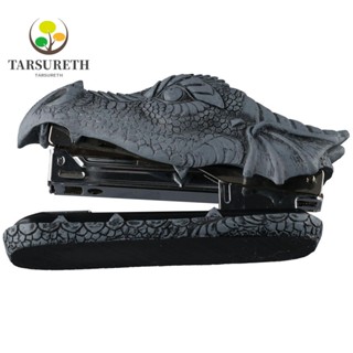 Tarsureth เครื่องเย็บกระดาษ พลาสติก เรซิน หัวมังกร สีเทา สําหรับบ้าน ออฟฟิศ