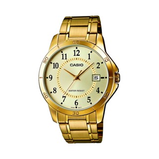 CASIO นาฬิกาข้อมือ CASIO รุ่น MTP-V004G-9BUDF วัสดุสเตนเลสสตีล สีทอง