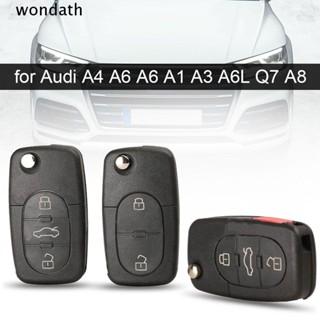 Wonda ปลอกกุญแจรถยนต์ แบบพับได้ 2 3 4 ปุ่ม อุปกรณ์เสริม สําหรับ Audi A4 A6 A6 A1 A3 A6L Q7 A8