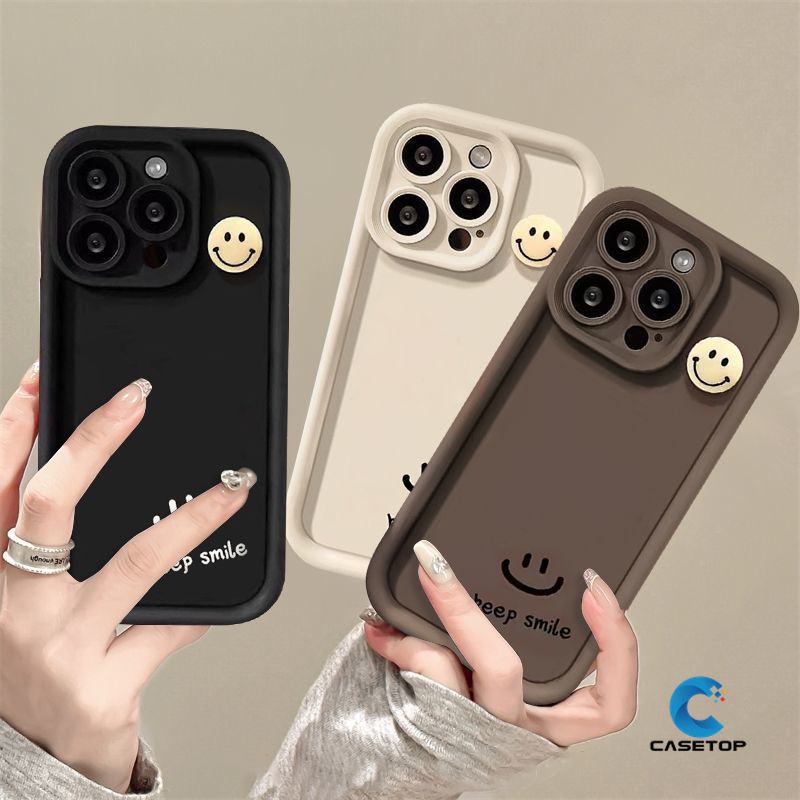 เคสโทรศัพท์มือถือแบบนิ่ม ลายหน้ายิ้ม 3D เรียบง่าย สําหรับ Vivo Y21 Y16 Y20i Y15 Y21s Y15s Y35 Y22 Y91 Y17 Y12s Y12 Y15A Y02 Y11 Y27 Y51 Y33 Y91C Y36 Y30 Y20s Y22s Y31 Y20 Y12i Y50