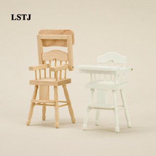 [Lstjj] เก้าอี้ไม้จิ๋ว 1/12 สําหรับบ้านตุ๊กตา ห้องนั่งเล่น ห้องนอน ห้องอาหาร