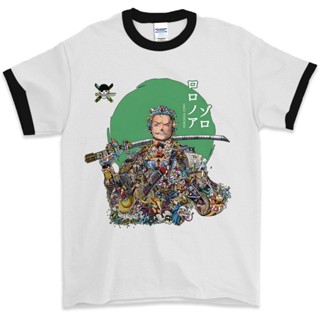 Partyprintstore เสื้อยืด พิมพ์ลายอนิเมะ One Piece Roronoa Zoro V1 13 3/4