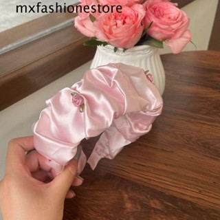 Mxfashione ที่คาดผม จีบรอบ ลายดอกไม้ เครื่องประดับผม แฟชั่นสําหรับผู้หญิง