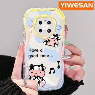 เคสโทรศัพท์มือถือใส แบบนิ่ม ลายการ์ตูนวัวน่ารัก กันกระแทก สําหรับ Huawei Mate 30 Pro Mate 40 Pro P30 Pro P40